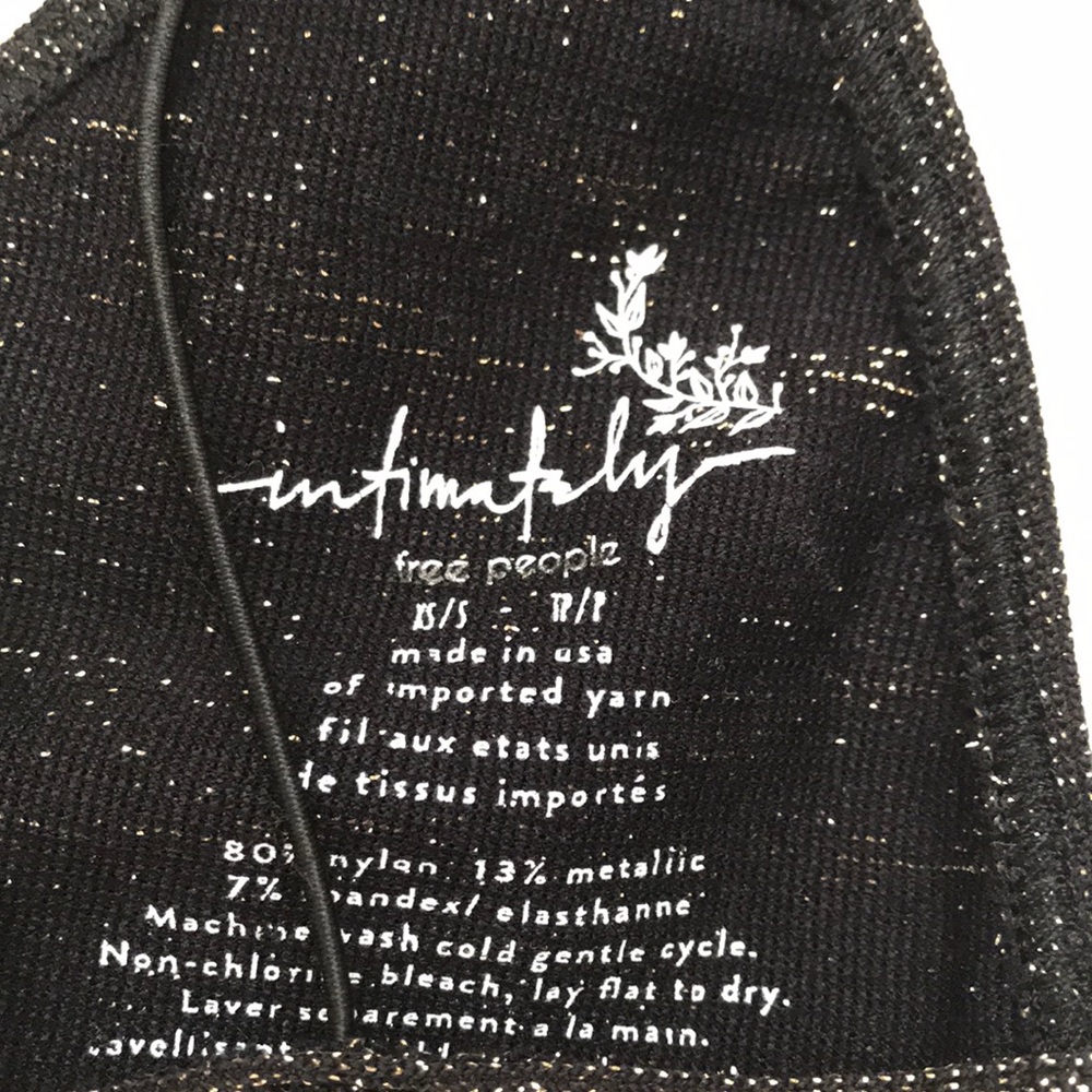 NWOT Free People Intimately Black Gold Bralette - Picture 7 of 7